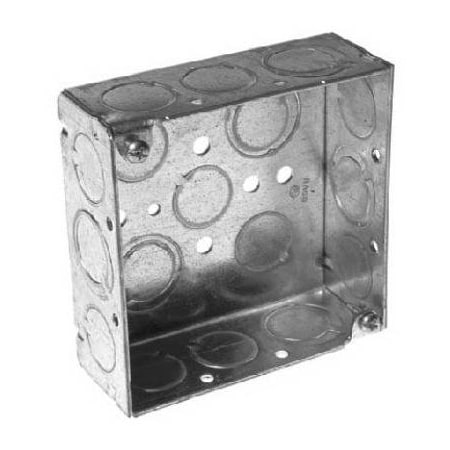 Raco Electrical Box, 21 cu in, Square Box Type, 2 Gangs, Steel, Square Shape 8189